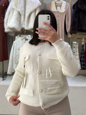 cardigan à texture gaufrée